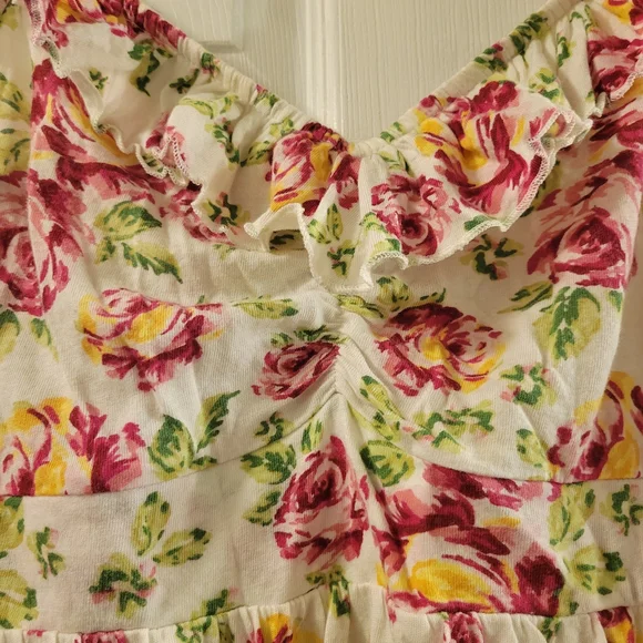 Torrid Pink and Green Floral Smocked Dress - Picture 3 of 7